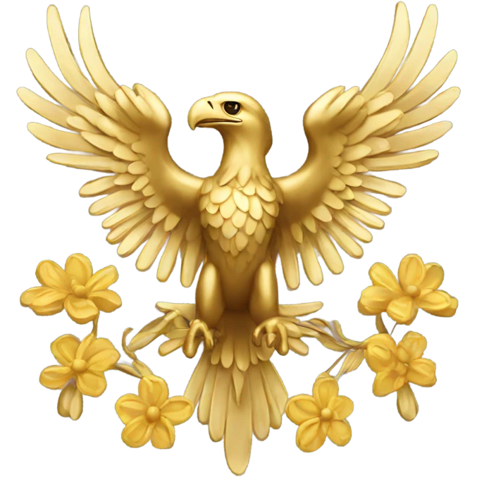 Gold floral eagle emoji