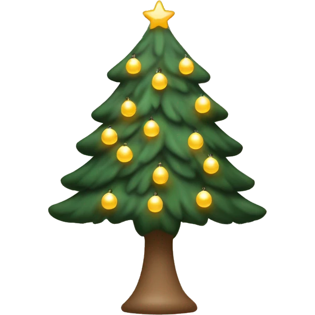 christmas tree with beige fairy lights emoji