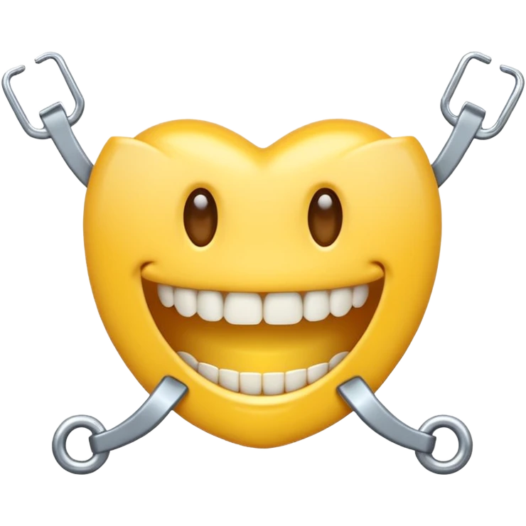 Emoji sonriente con brackes en los dientes dentro de la boca  emoji