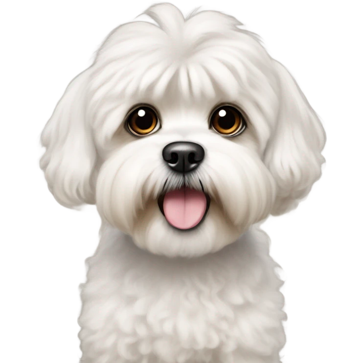 A white shitzoo poodle emoji
