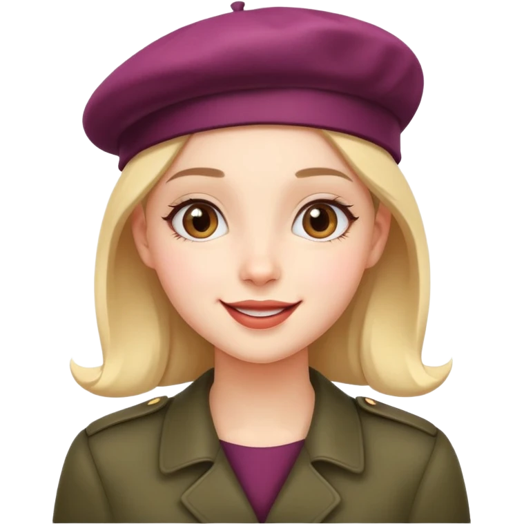 girl with a beret, cheerful expression emoji