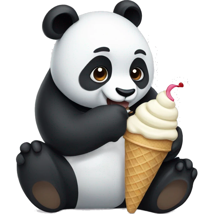 Panda eating ice cream emoji