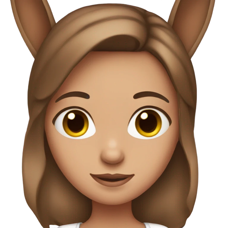 brown hair girl with bunny ears emoji