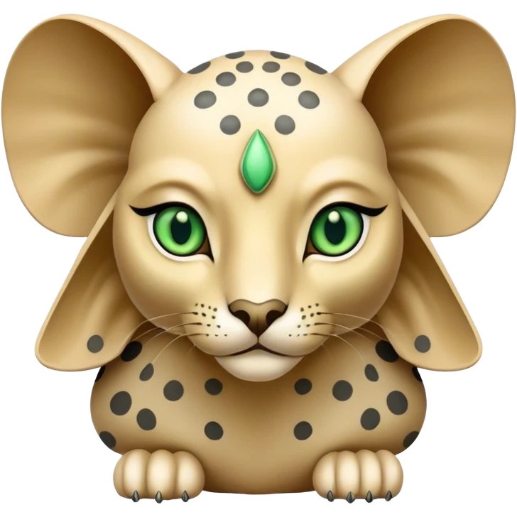 beige sphinx with gray spots on the body, with green eyes emoji