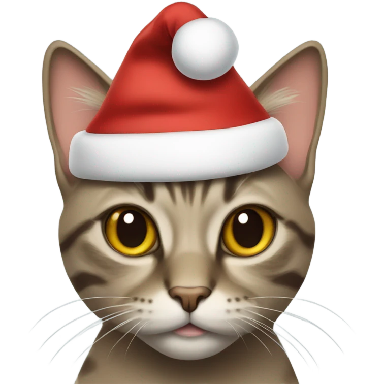 Cat wearing a Santa hat emoji