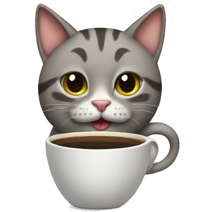 cat drinking coffee emoji