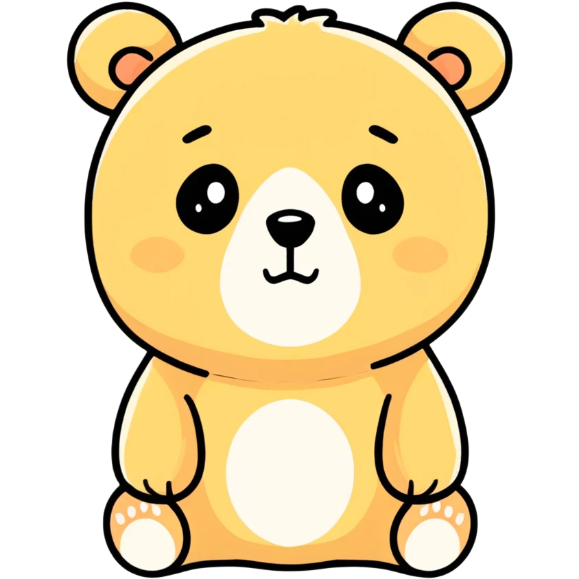 watercolor Sad Bears face emoji