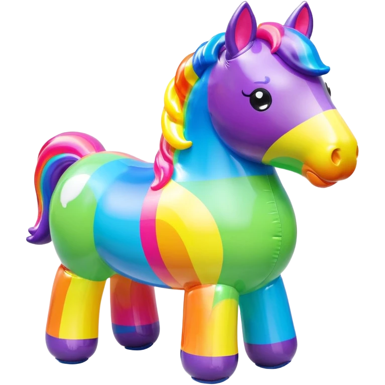  Lisa Frank style inflatable vinyli chubby horse toy figurine  emoji