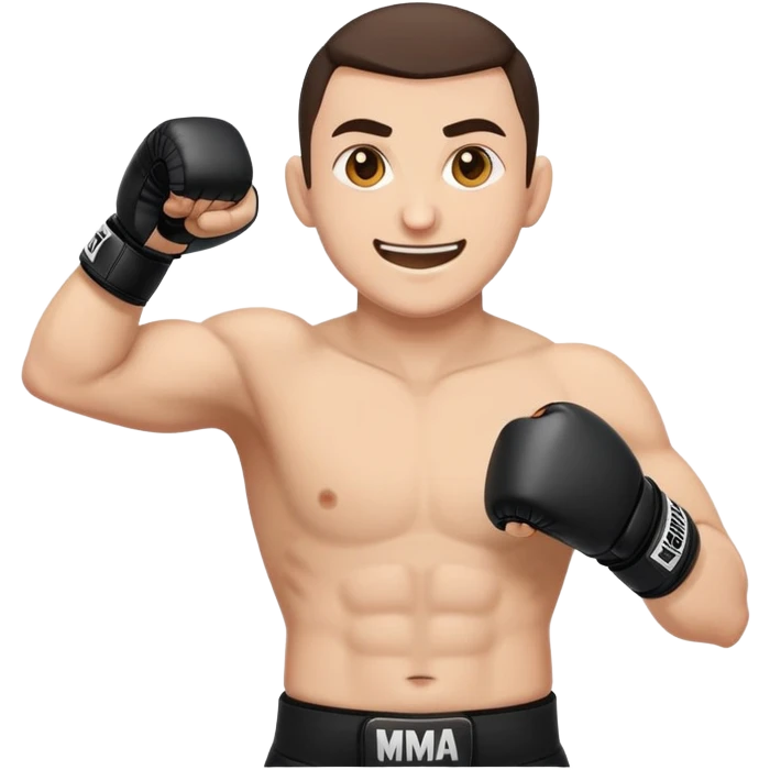 Merab Dvalishvili emoji in fighting stance with MMA gloves and confident smile emoji