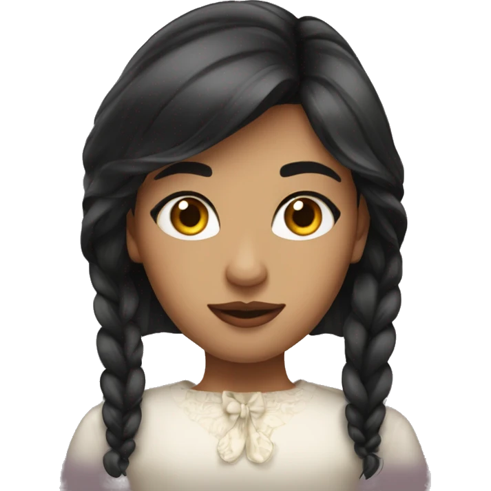 a haughty girl with dark hair, long eyelashes and full lips emoji