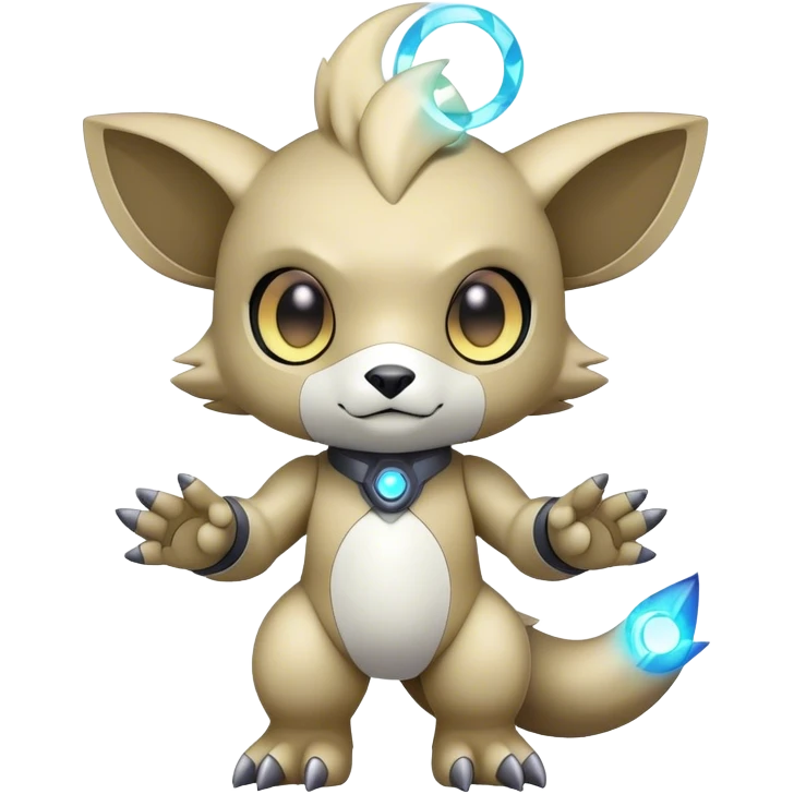 cute kawaii cool edgy futuristic nebula Digimon-Fakemon-animal full body emoji