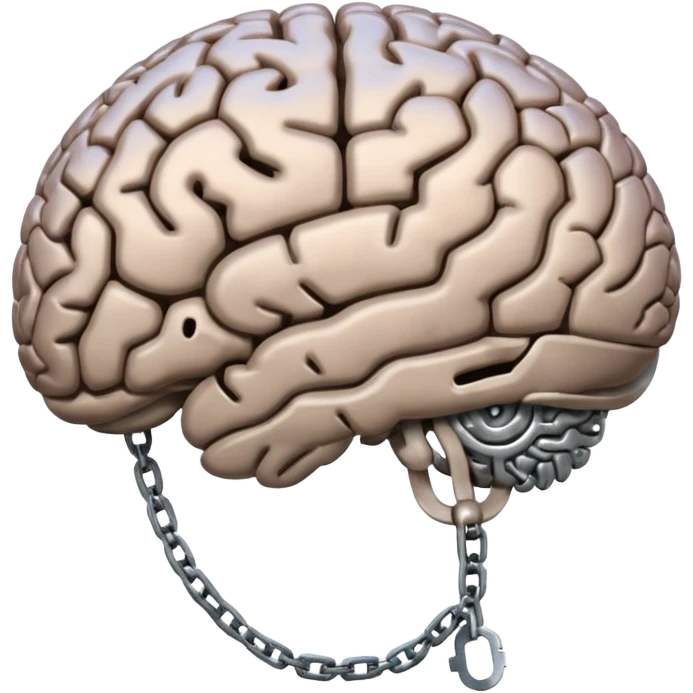 brain, chained up emoji