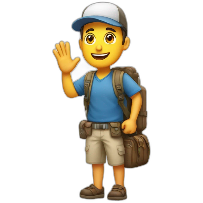 Tourist Ömer character greeting emoji