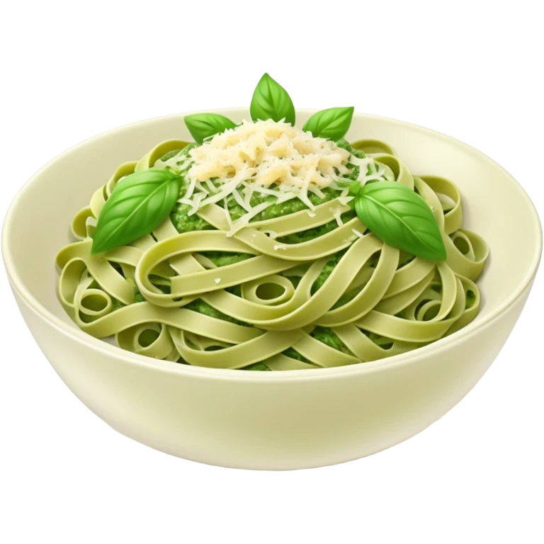 green pesto pasta in a bowl emoji