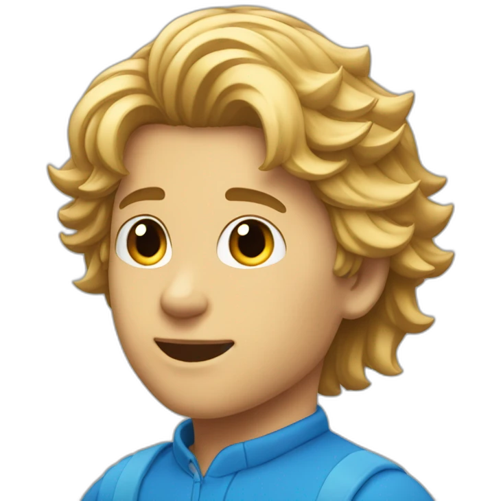 Un jeune homme avec les cheveux bleus emoji