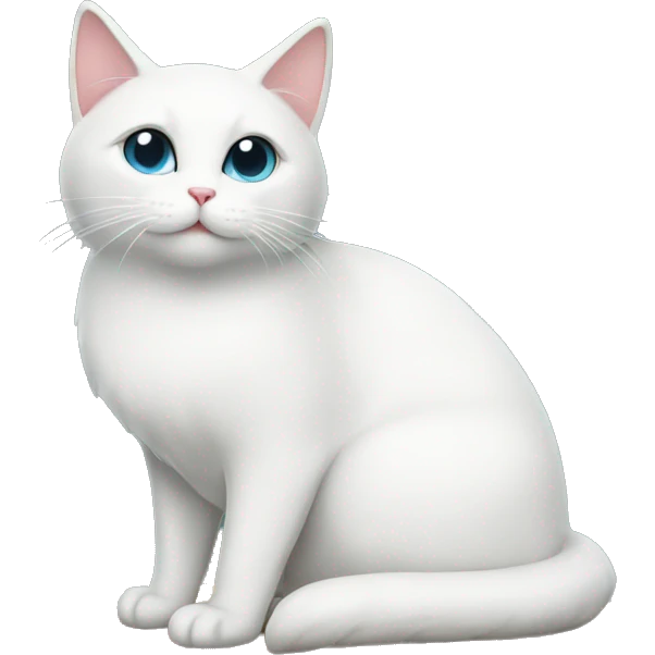 White cat sitting Christmas tree  emoji