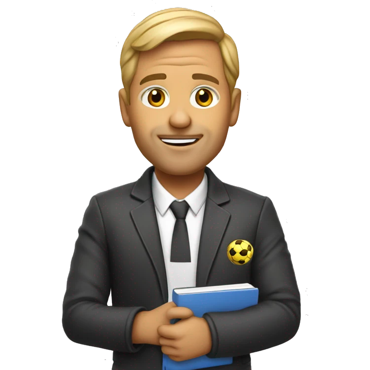 soccer coach with notebook emoji