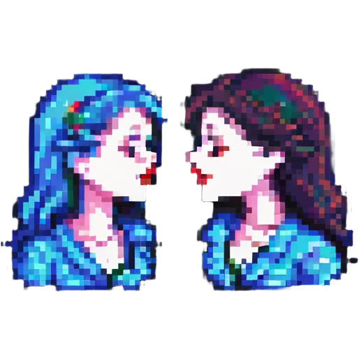 a kiss, pixel art style emoji