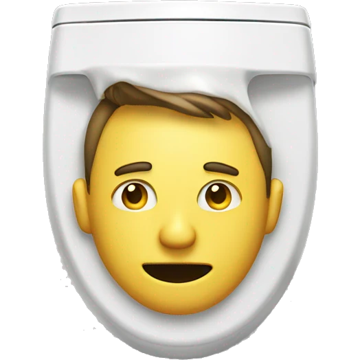 A man with a head sticking out of a toilet emoji