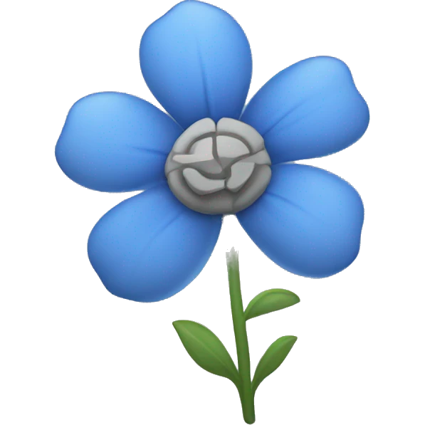 Blue and grey flower emoji