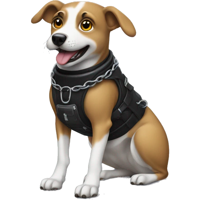 Dog in gimp outfit emoji