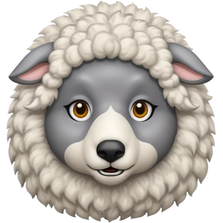Un lobo y encima una oveja emoji