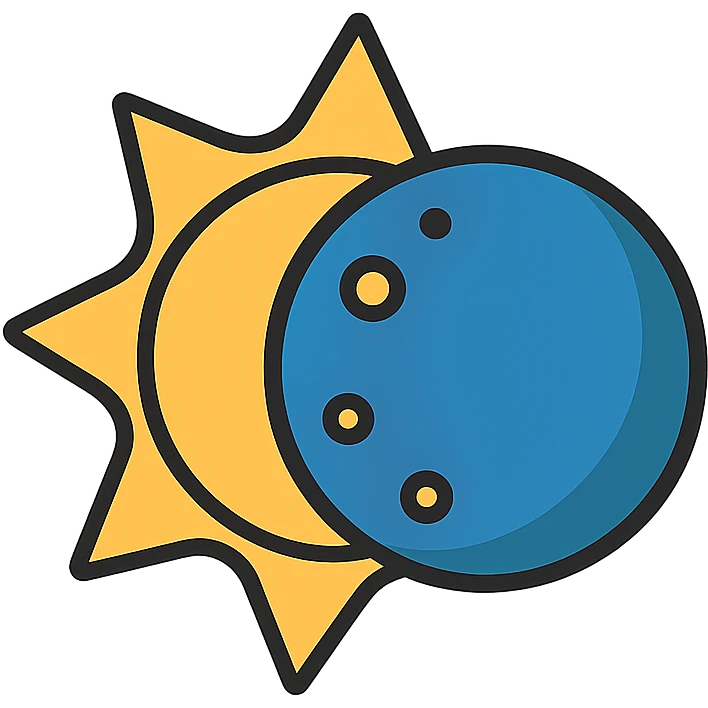 solar eclipse icon, clean and modern style emoji