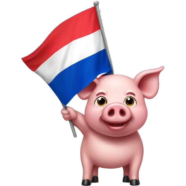 pig holding serbian flag emoji