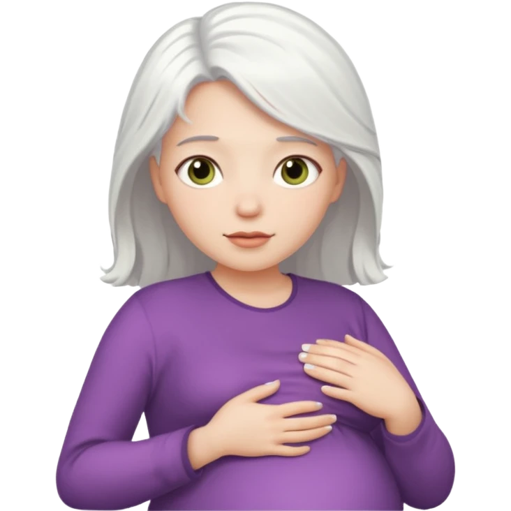 pregnant white woman with white hair emoji