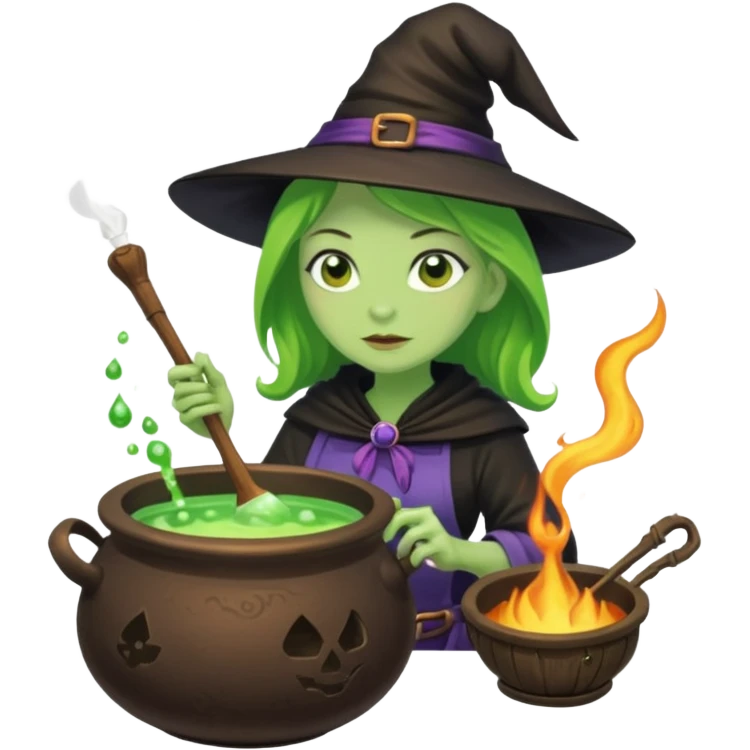 green witch cooking potion emoji