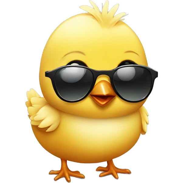 a gorgeous baby chick in sunglasses emoji
