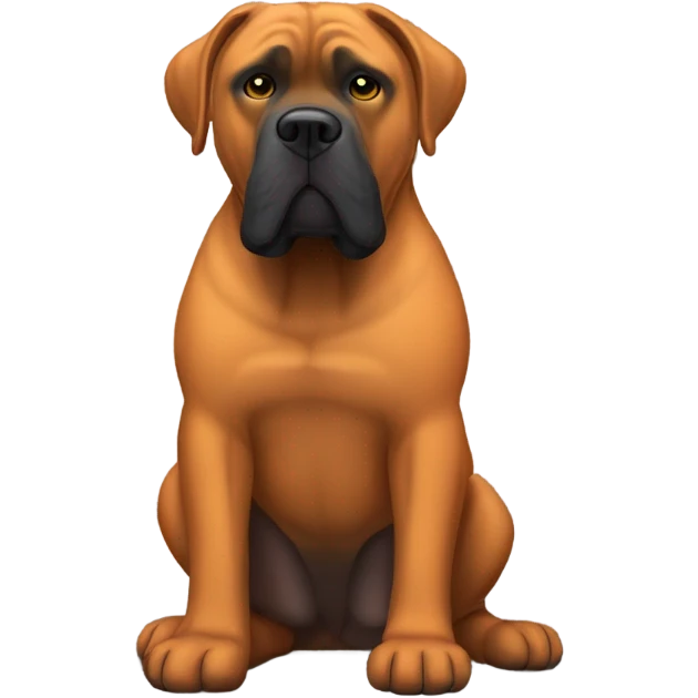 An orange-colored Cane Corso in a jail cell. emoji