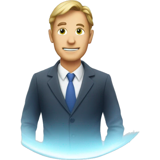 businessman inside a magic crystal ball emoji