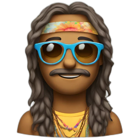 hippie with cool glasses emoji
