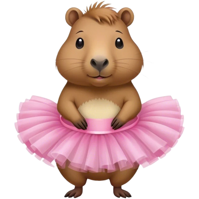capybara wearing a pink tutu emoji