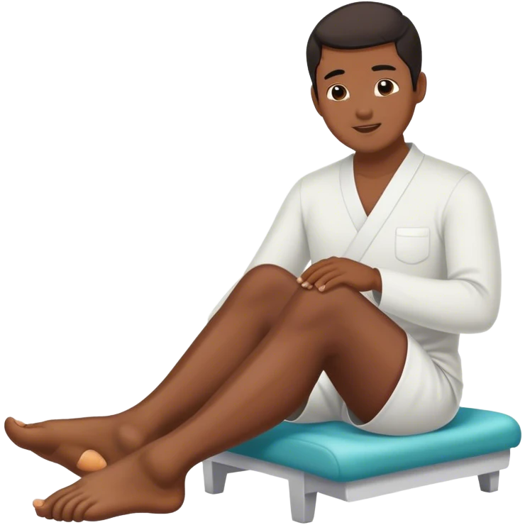 Asian man gets foot rubbed  emoji
