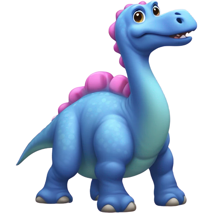 Blue brontosaurus and pink triceratops  emoji
