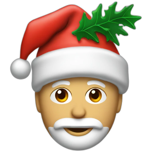 Larry Birds head with Christmashat emoji