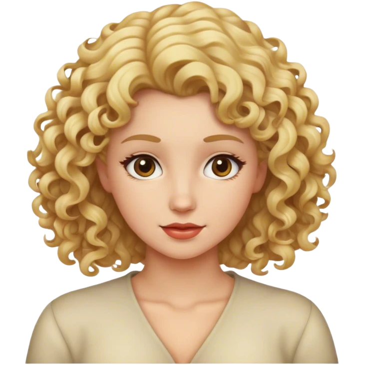 Blond, curly hair short women emoji