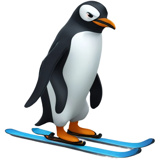 Penguin skiing  emoji