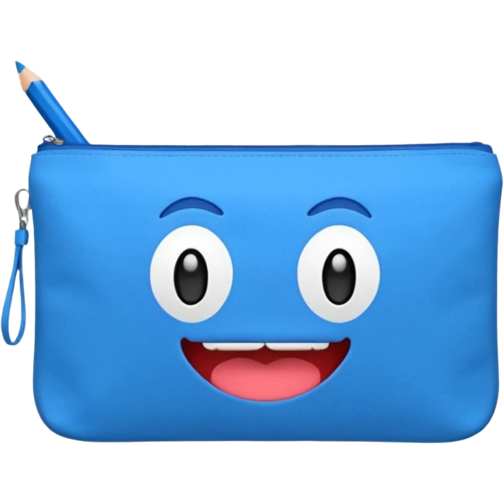 Pencil pouch with zipper mouth emoji
