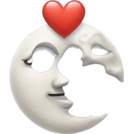 Moon with love heart  emoji
