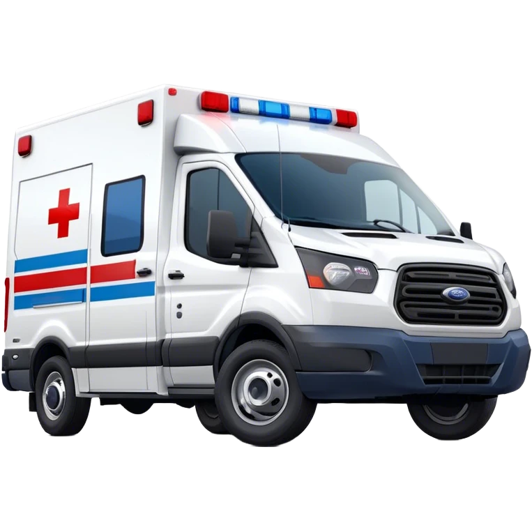 Ambulance - Ford Transit 350 (Model Year: 2021) (Iconic colour: White with red and blue lights) emoji