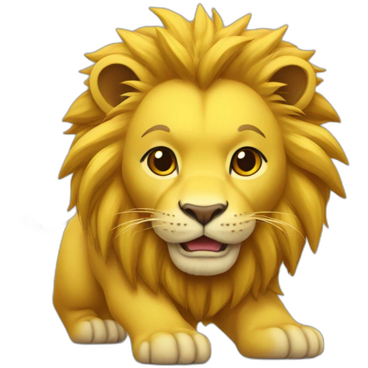 Un lion avec un pikachu sur le dos emoji