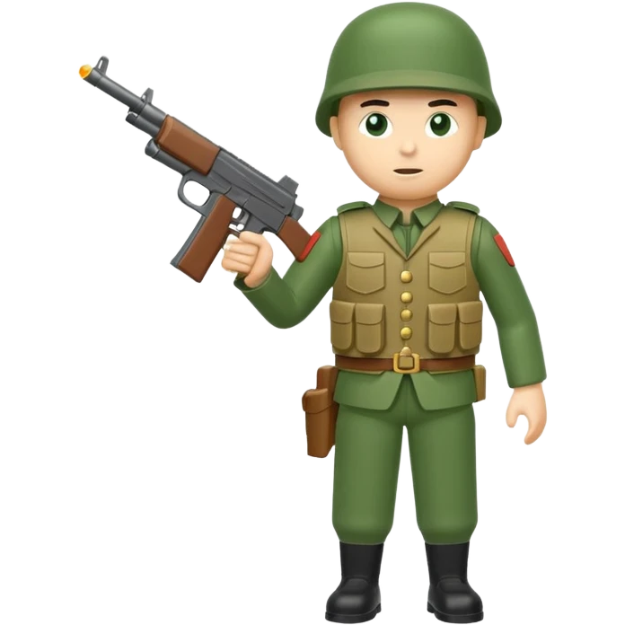 toy soldier with 2 guns and bulletproof vest  emoji