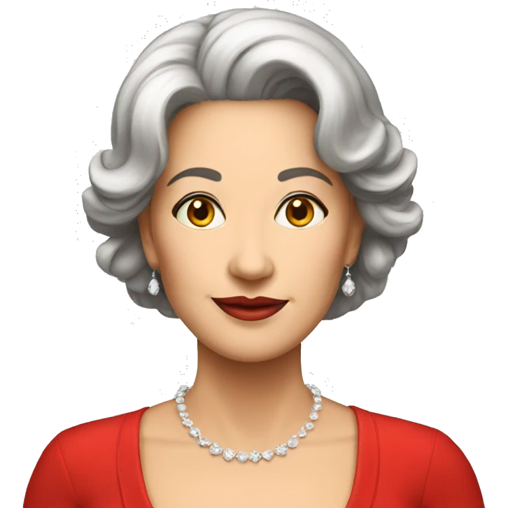 a beautiful mature lady in a red dress emoji