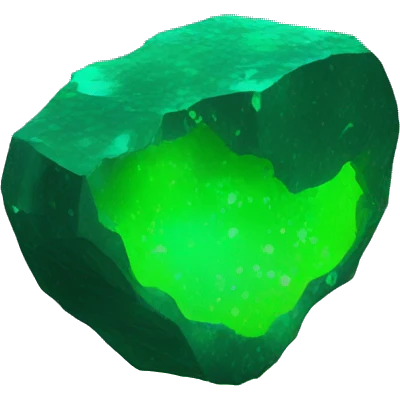 fluorescent green uranium-rock emoji