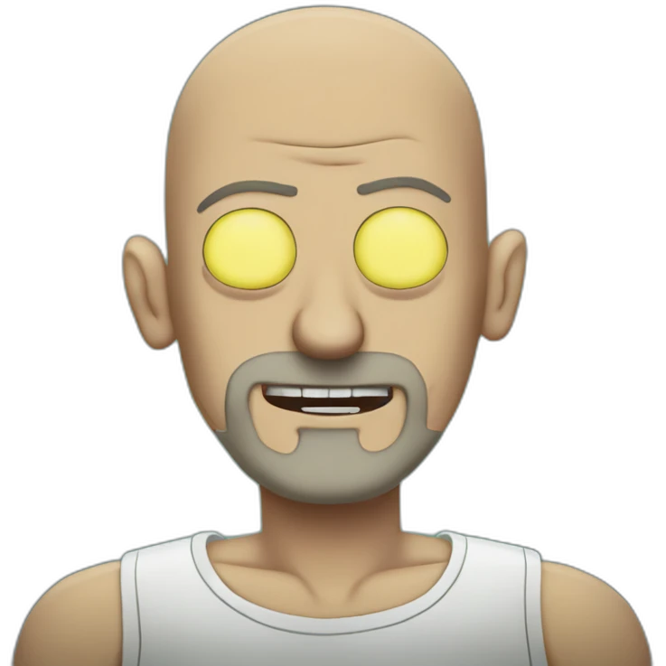 Tattooed bald man style Rick and Morty emoji