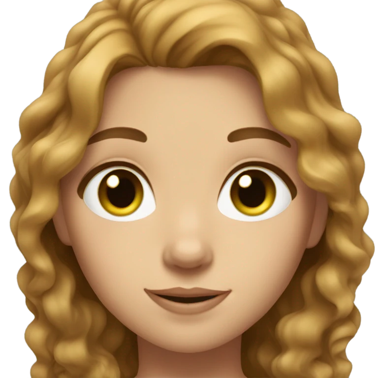 girl, fair skin, light brown wavy hair, green eyes emoji