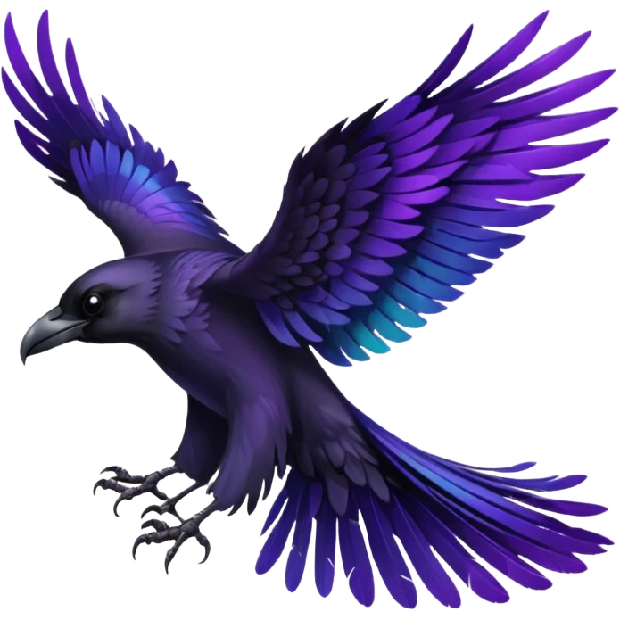 Black  and purple realistic Raven wings emoji
